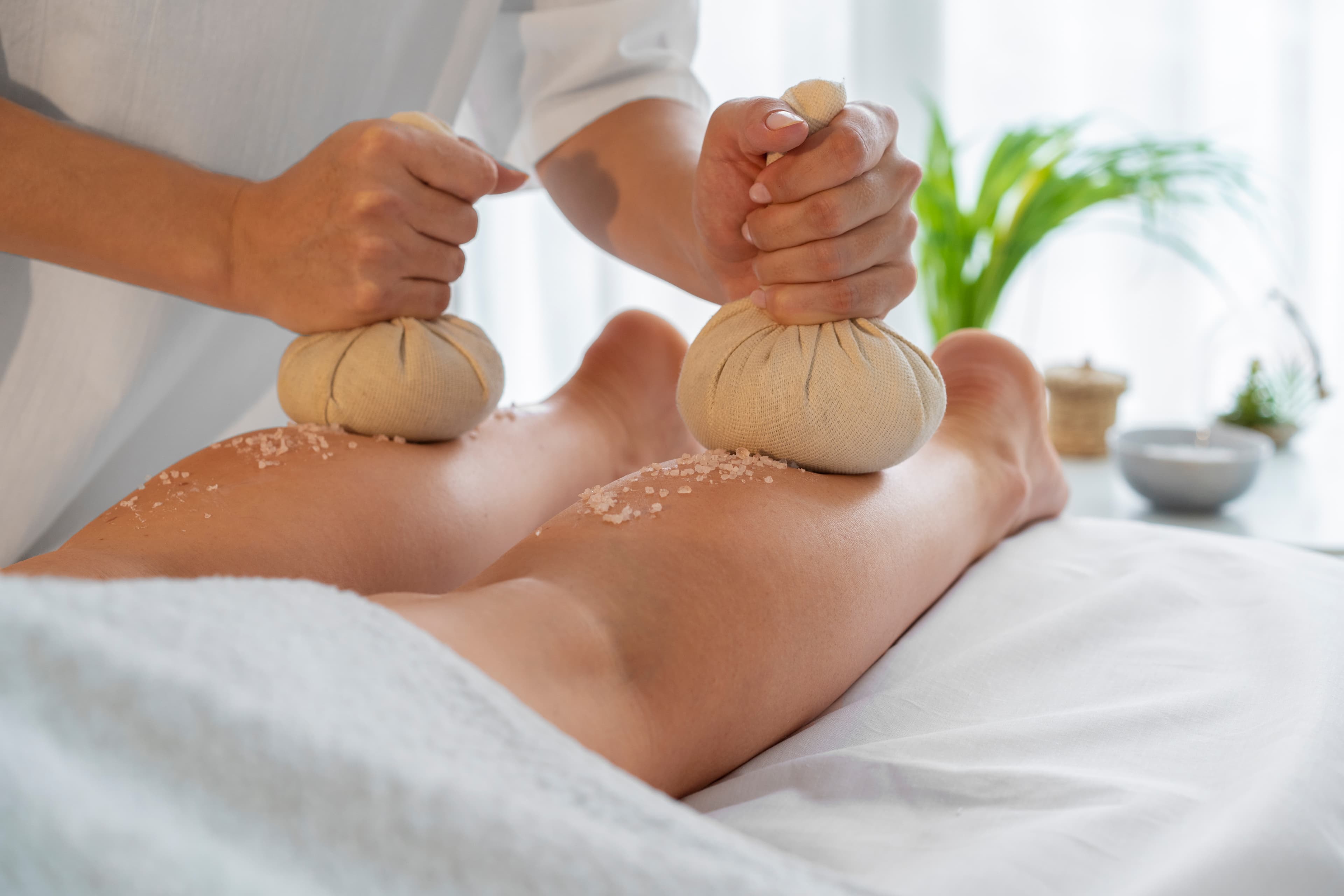Virechana Panchakarma room set up for therapeutic purgation therapy.