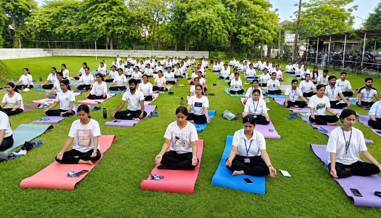 Guided yoga and pranayama session run as part of a community outreach camp