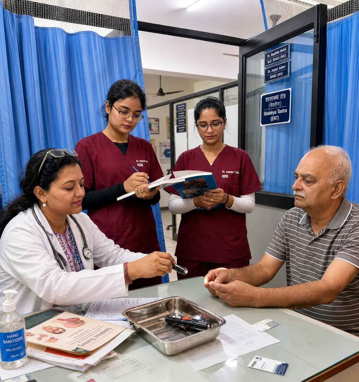 Nasagata Kshar Karma para-surgical procedure at Ishan Hospital.