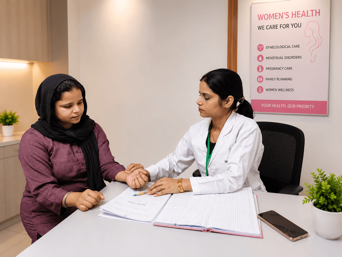 Gynae OPD and Operation Theatre at Ishan Ayurvedic Hospital for complete women's care.