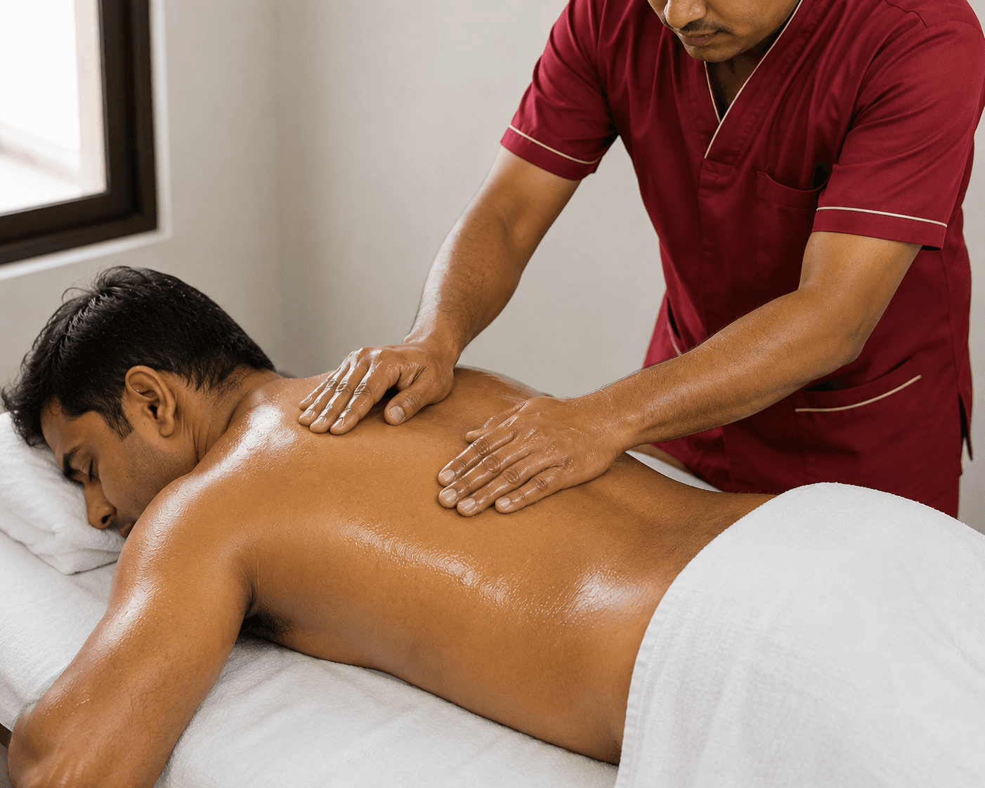 Morning yoga and naturopathy therapy setting at Ishan Ayurvedic Hospital, Greater Noida.