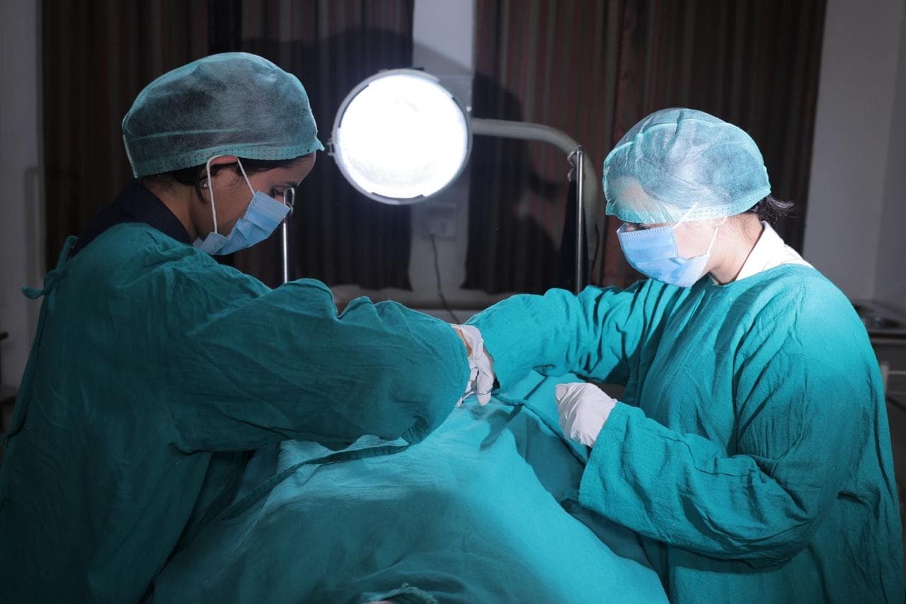 Shalya operation theatre prepared for a minor procedure.